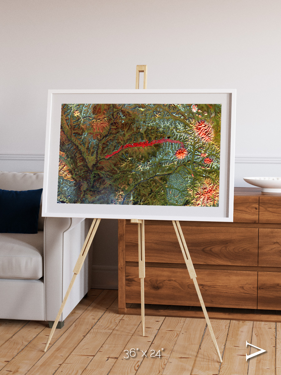 Ash and Stone, Anyuyskiy Volcano Framed & Mounted Print