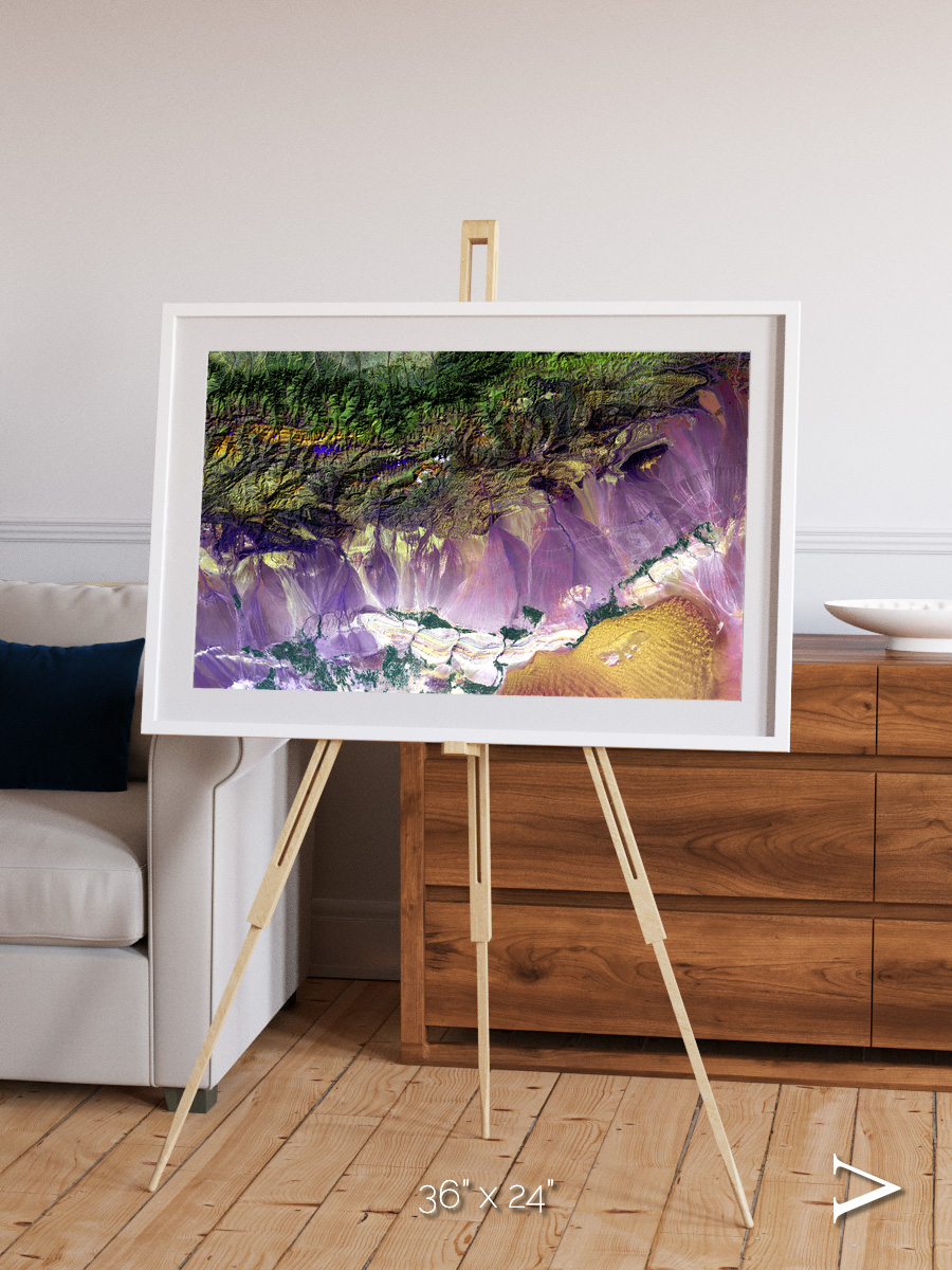 Saline Patterns, Bogda Mountains Framed & Mounted Print