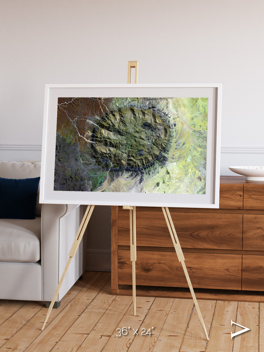 Windwritten Dunes, Brandberg Massif Framed & Mounted Print