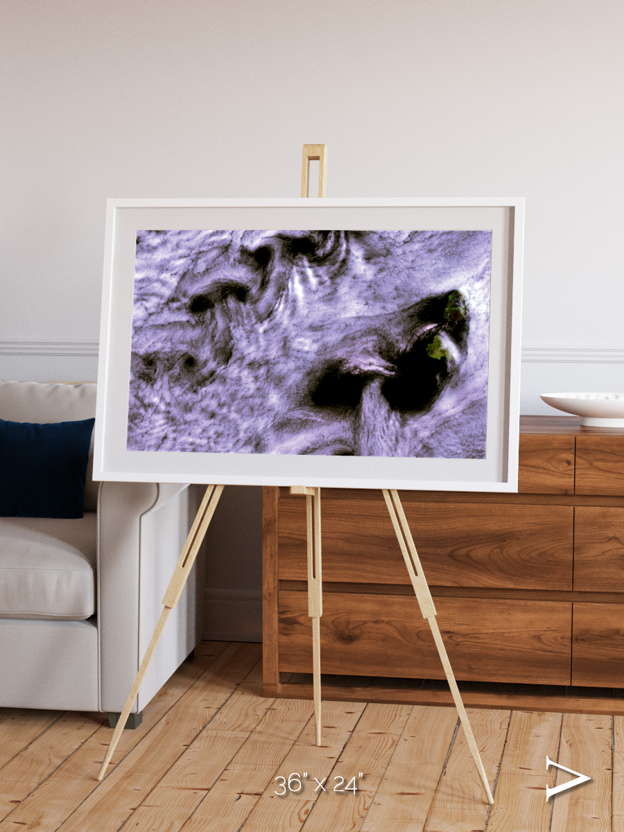 Vortices over Broutona, Kuril Islands Framed & Mounted Print