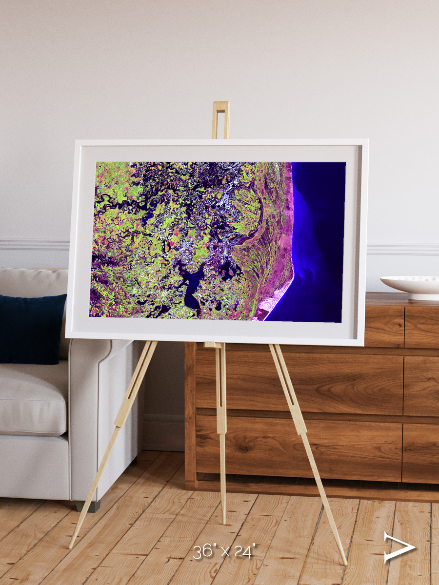 Wetland Mosaic, Cabo San Antonio Framed & Mounted Print