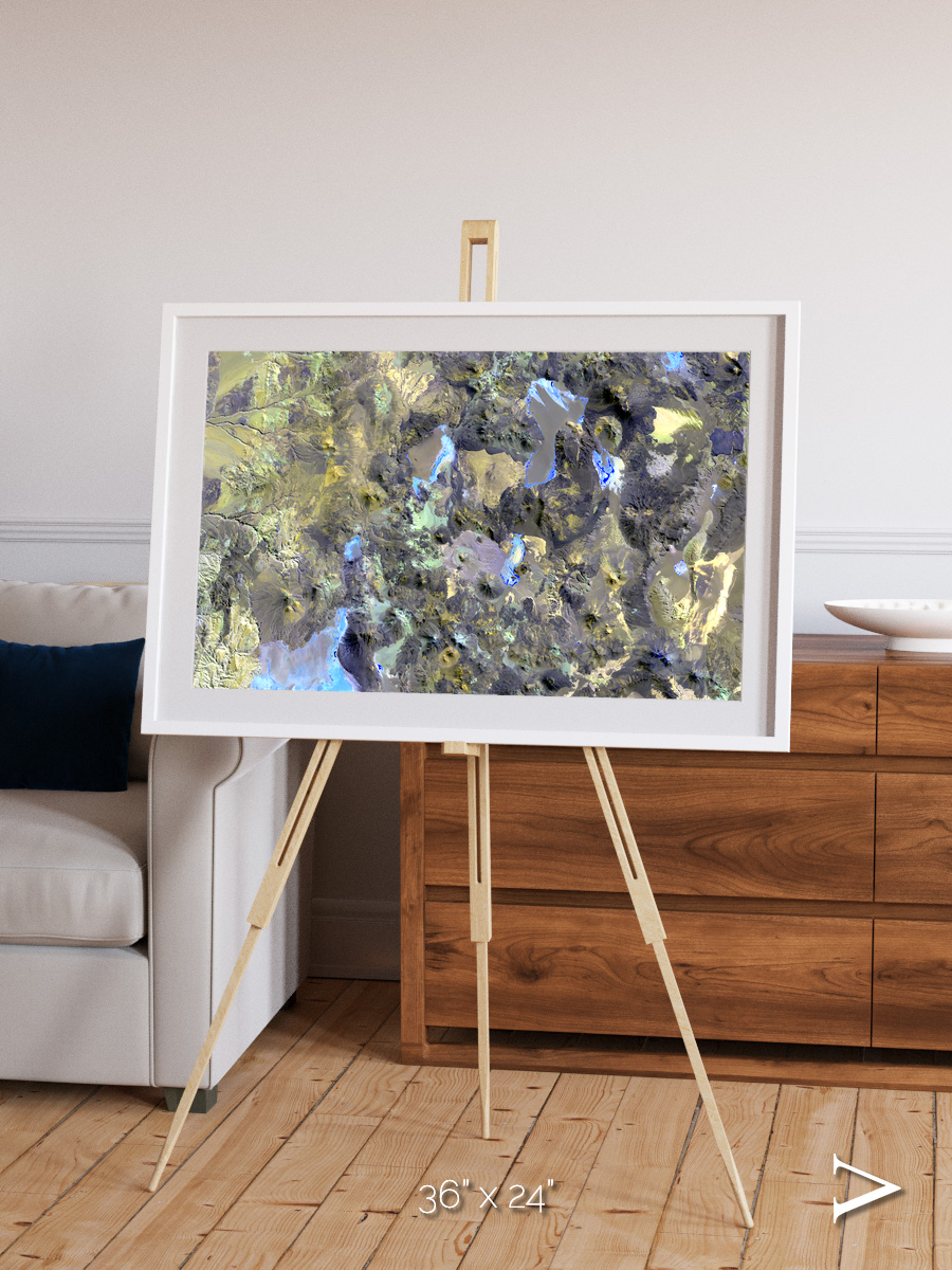Lava Lines, Chilean Volcanoes Framed & Mounted Print