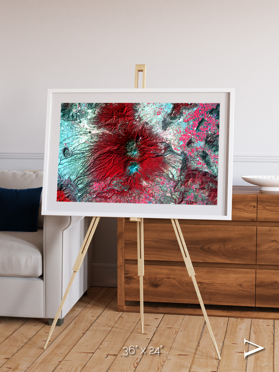 Lava Lines, Colima Volcano Framed & Mounted Print