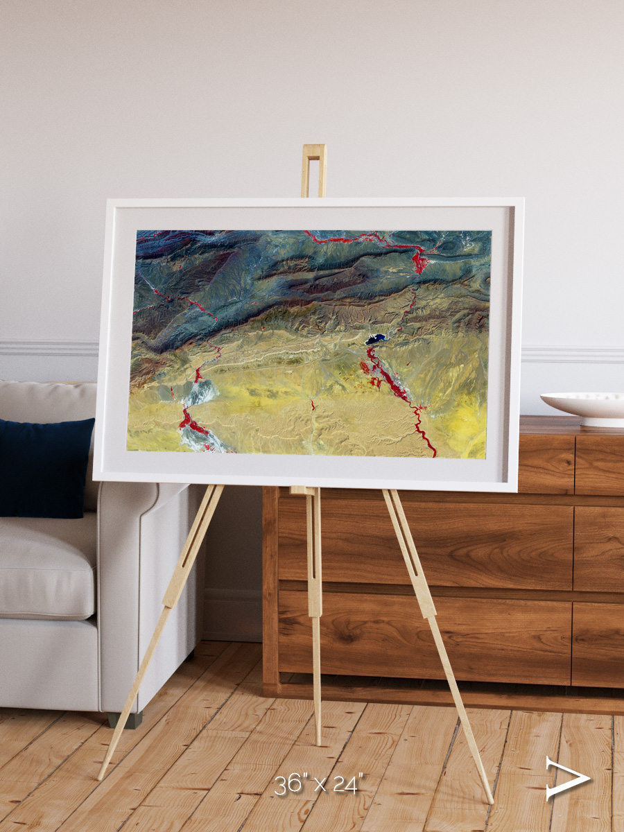 Crimson Veins, Atlas Mountains Framed & Mounted Print