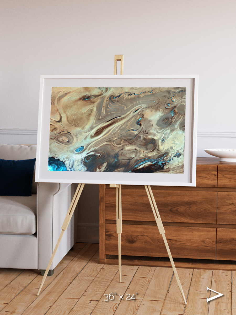 Saline Patterns, Dasht-e Kevir Framed & Mounted Print