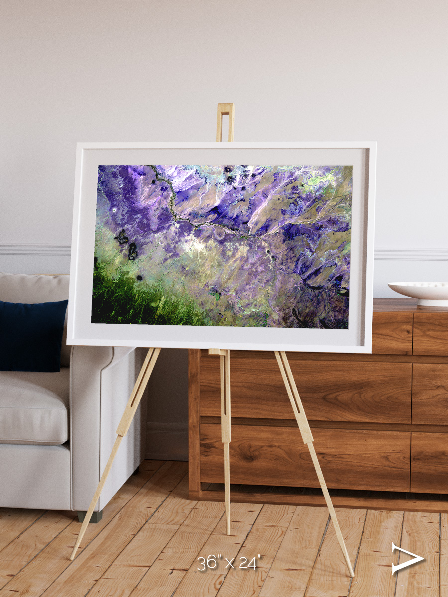 Arid Mosaic, Desert to Forest Framed & Mounted Print