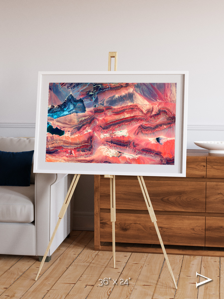 Fractured Earth, Western China Framed & Mounted Print