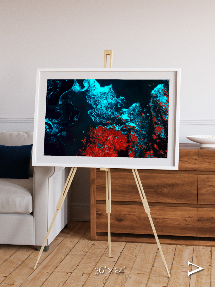 Island Sanctuary, Ghostly Grease Ice Framed & Mounted Print