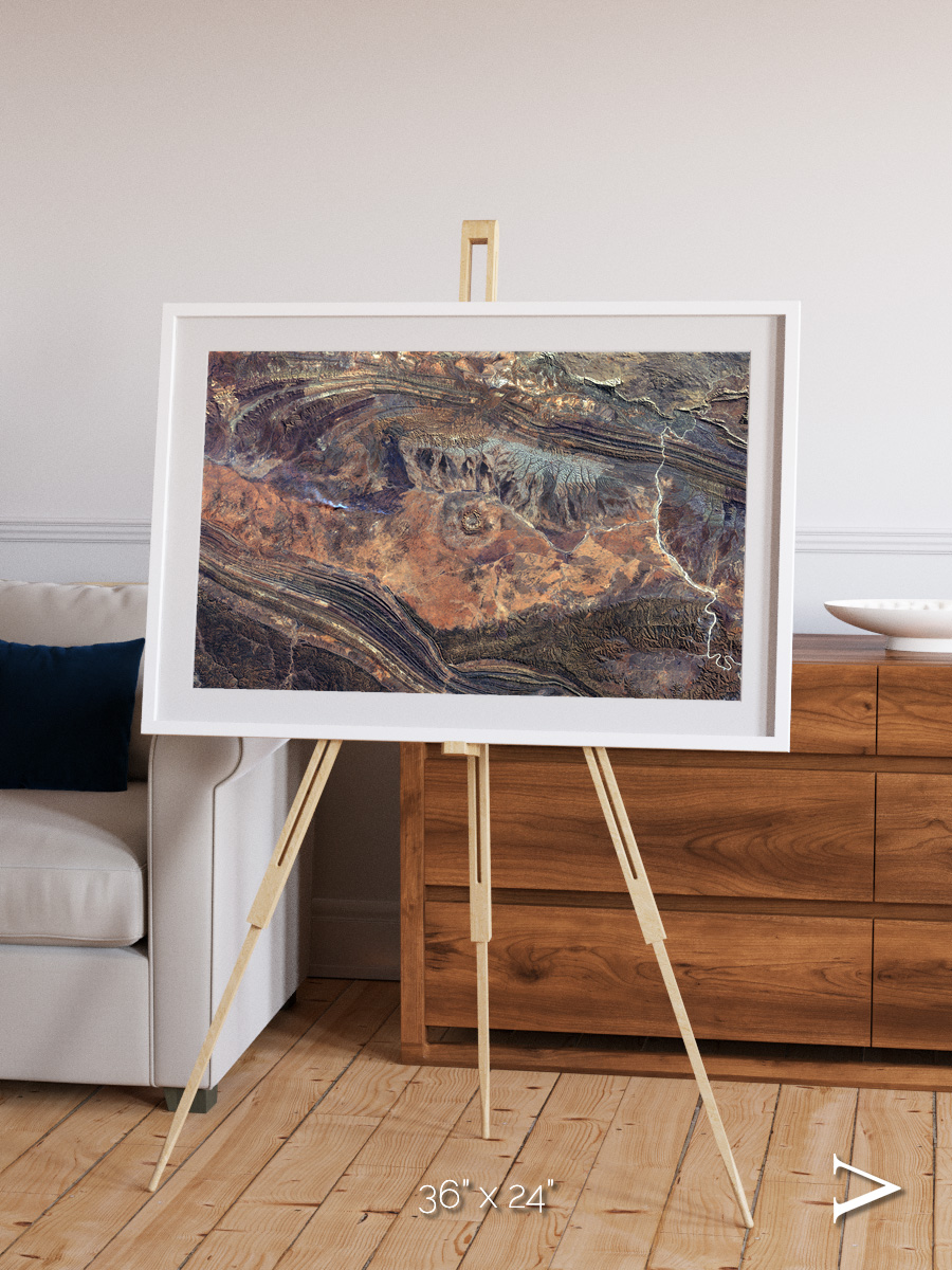 Volcanic Palette, Gosses Bluff Framed & Mounted Print