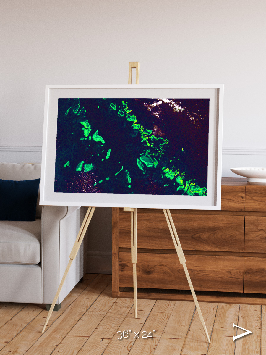 Patterned Ground, Great Barrier Reef Framed & Mounted Print