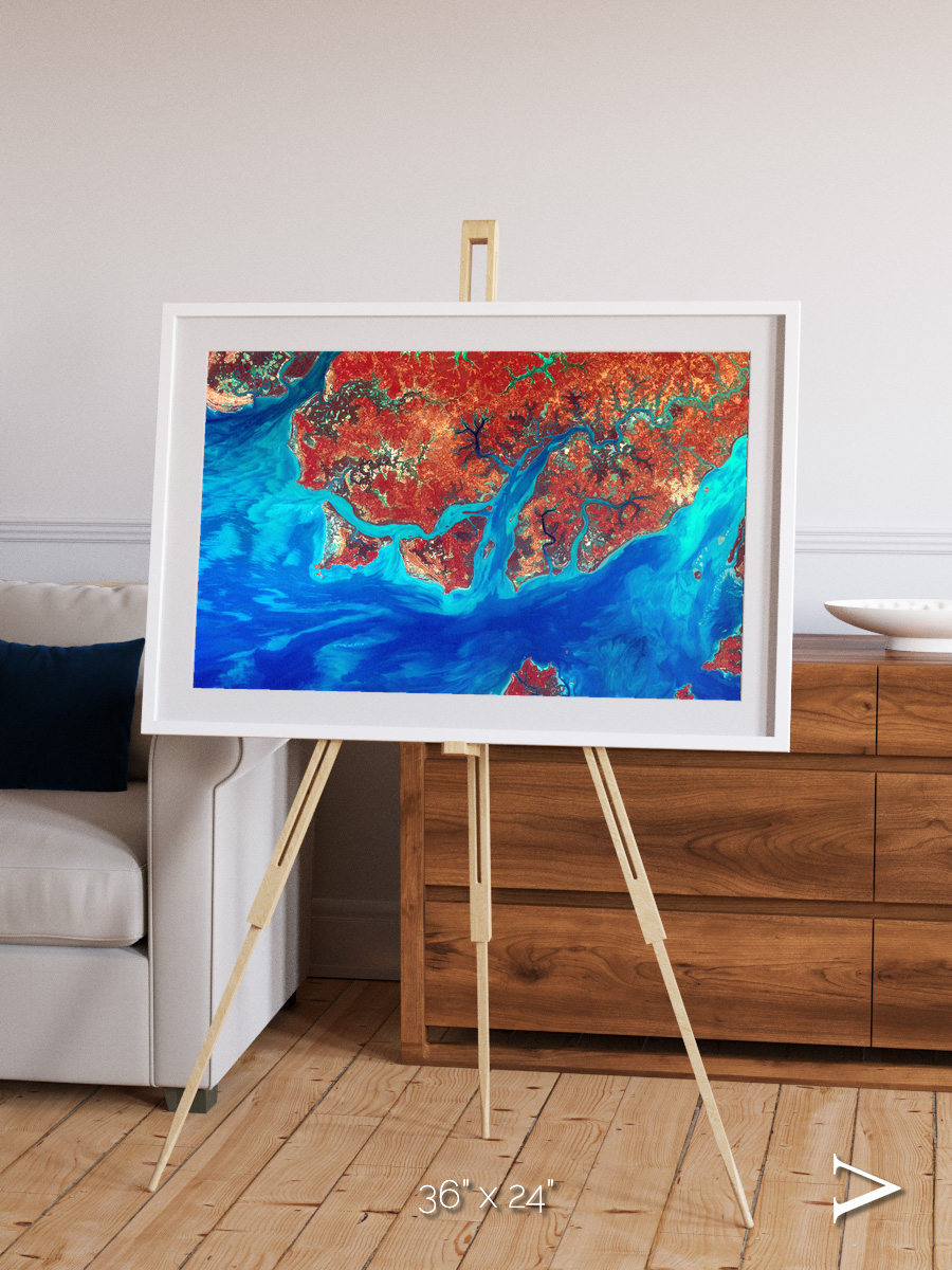 River and Plain, Guinea-Bissau Framed & Mounted Print