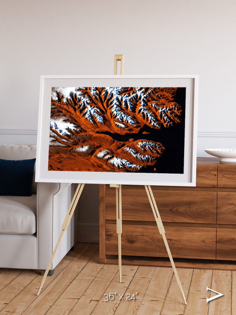 Striped Coast, Eyjafjörður Framed & Mounted Print