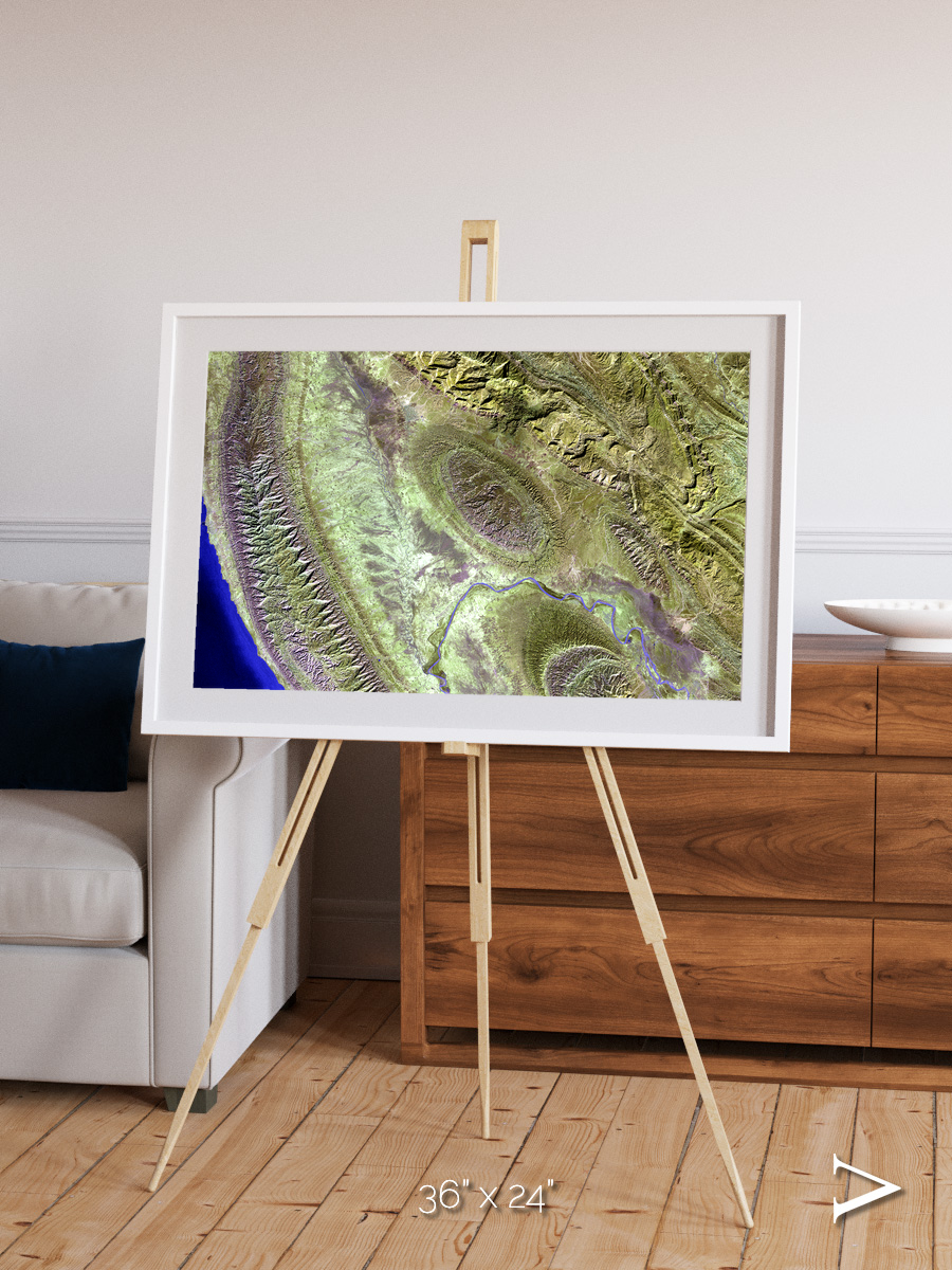 Channel Lines, Konari Iran Framed & Mounted Print