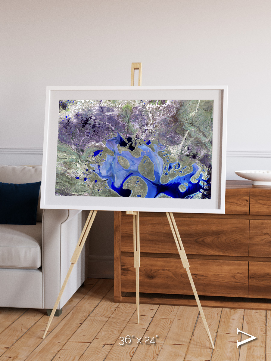 Lake Lines, Lake Carnegie Framed & Mounted Print