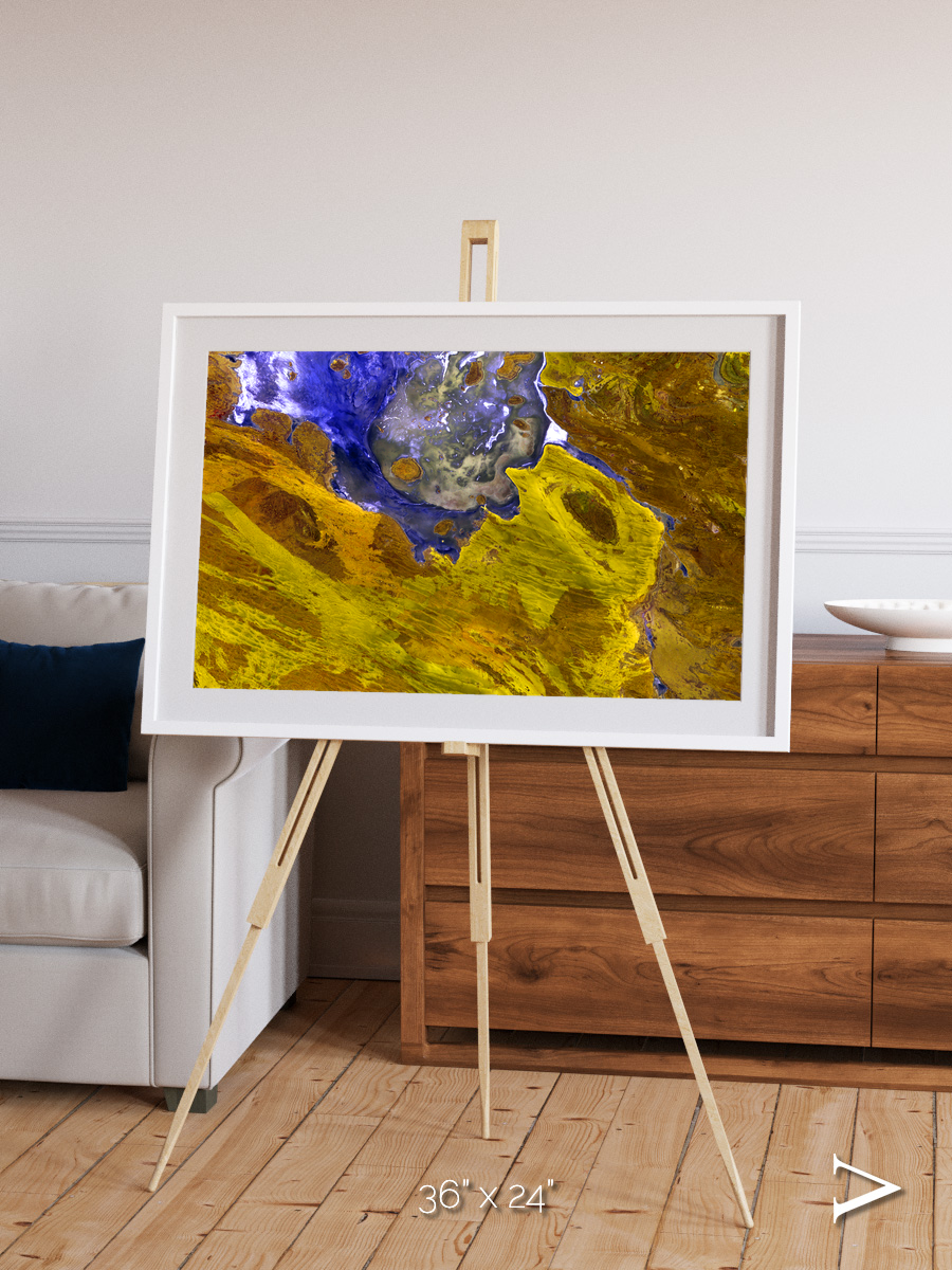 Saline Patterns, Lake Disappointment Framed & Mounted Print