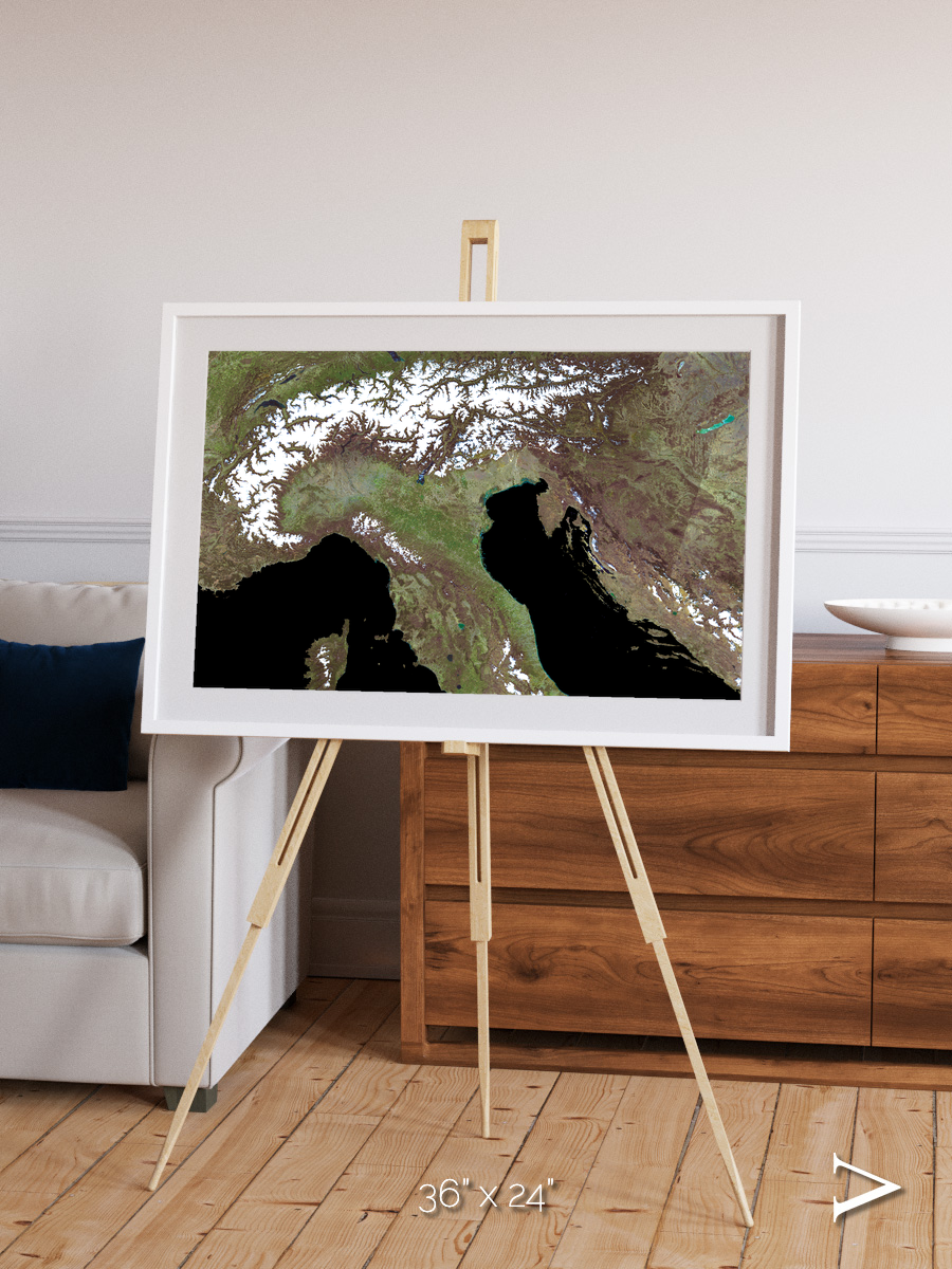 Tidal Patterns, Mediterranean Sea Framed & Mounted Print