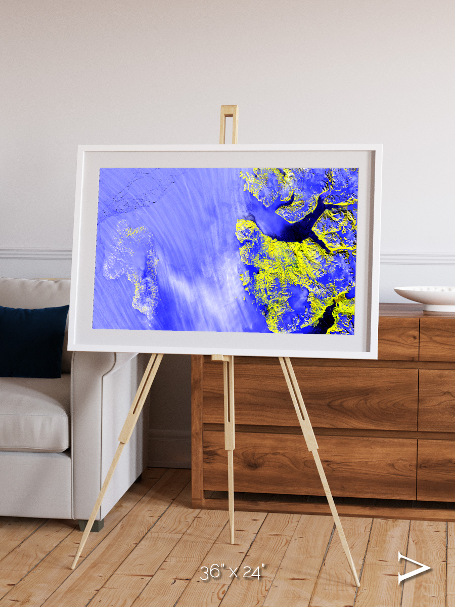 Islands in Snow, High Arctic Framed & Mounted Print