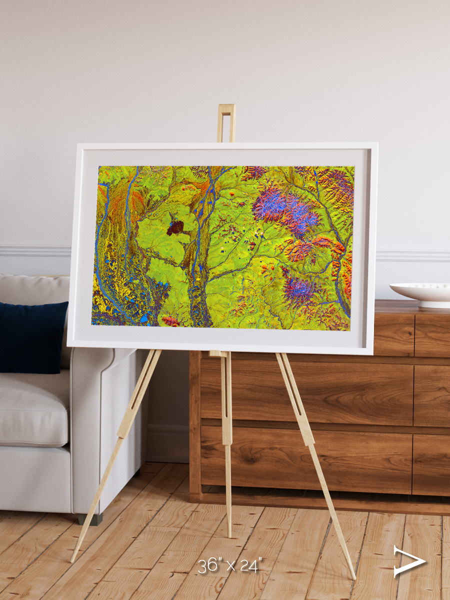 Glacial Ribbons, Chaunskaya Bay Framed & Mounted Print