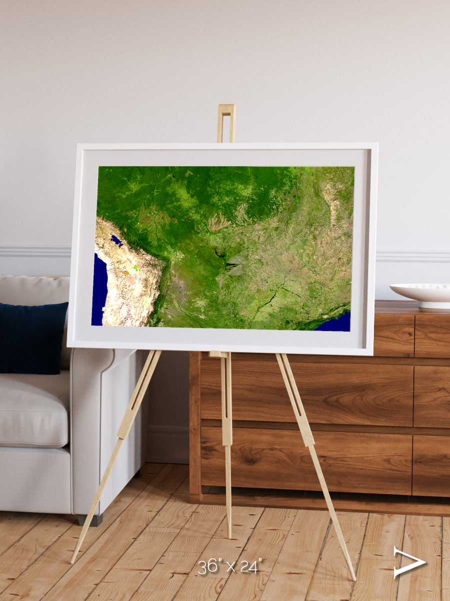 Ribbon River, South America Framed & Mounted Print