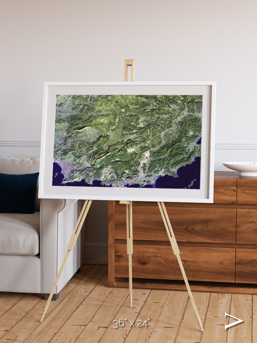 Bay and Shore, Southern Coast of France Framed & Mounted Print