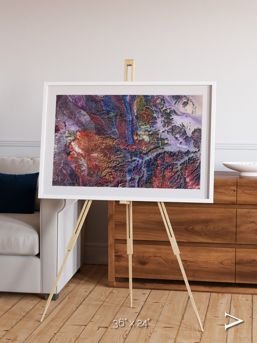 Geologic Tapestry, Asharah Fault Zone Framed & Mounted Print