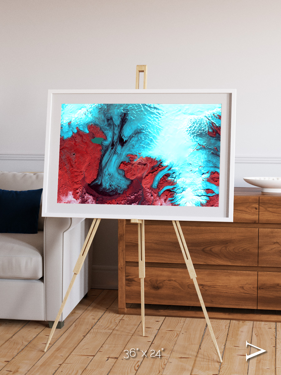 Polar Flow, Vatnajokull Glacier Ice Cap Framed & Mounted Print