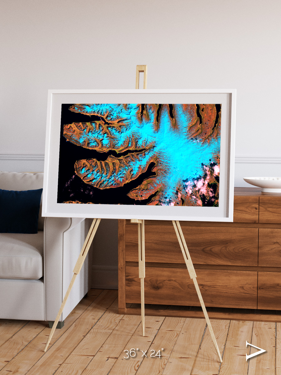 Frozen Currents, West Fjords Framed & Mounted Print