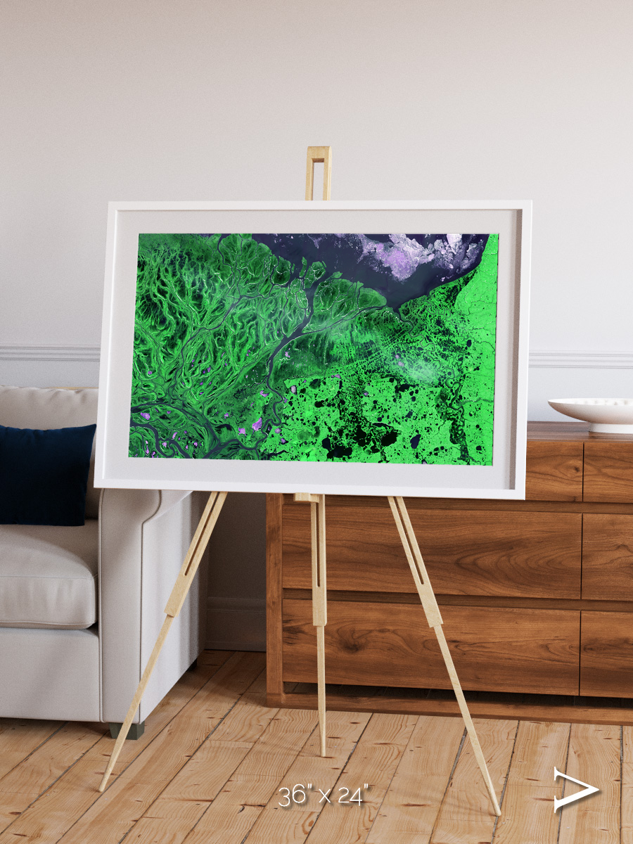 Polar Flow, Yukon Delta Framed & Mounted Print