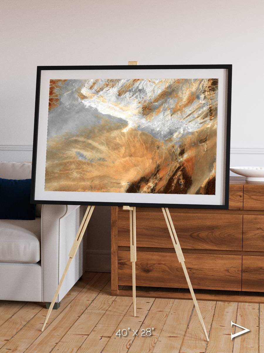 Etched Sands, Algerian Sahara Framed & Mounted Print