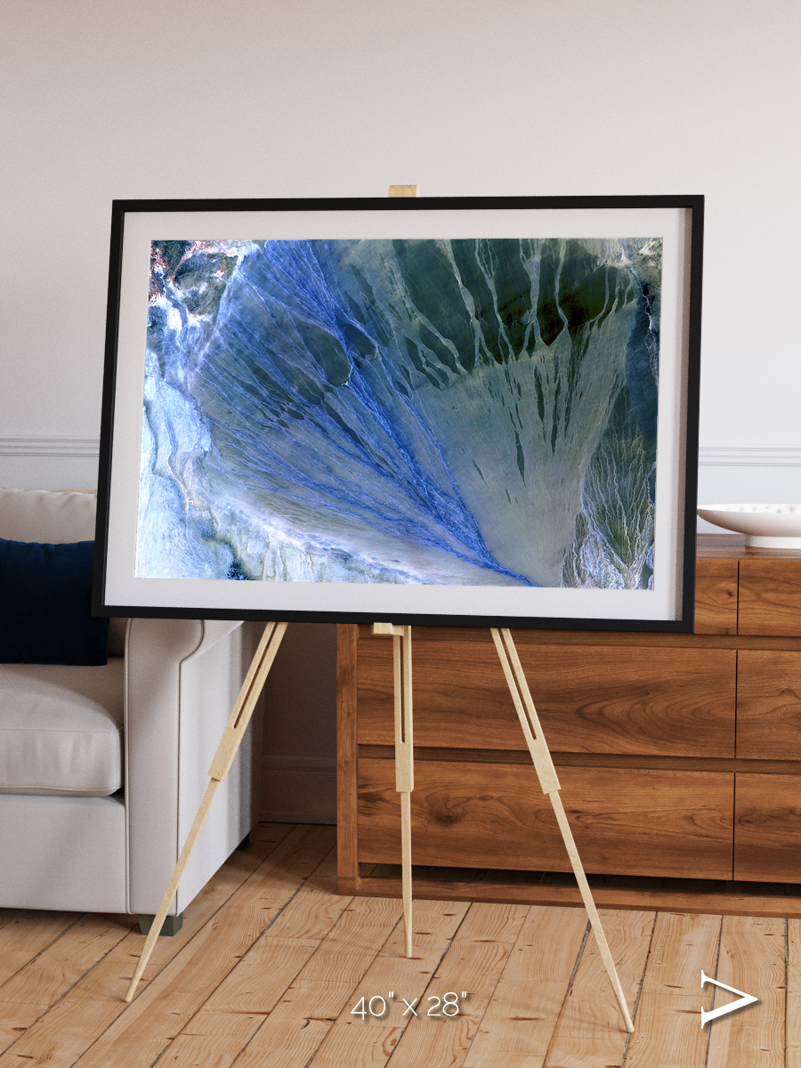 Sunlit Dunes, Alluvial Fan Framed & Mounted Print