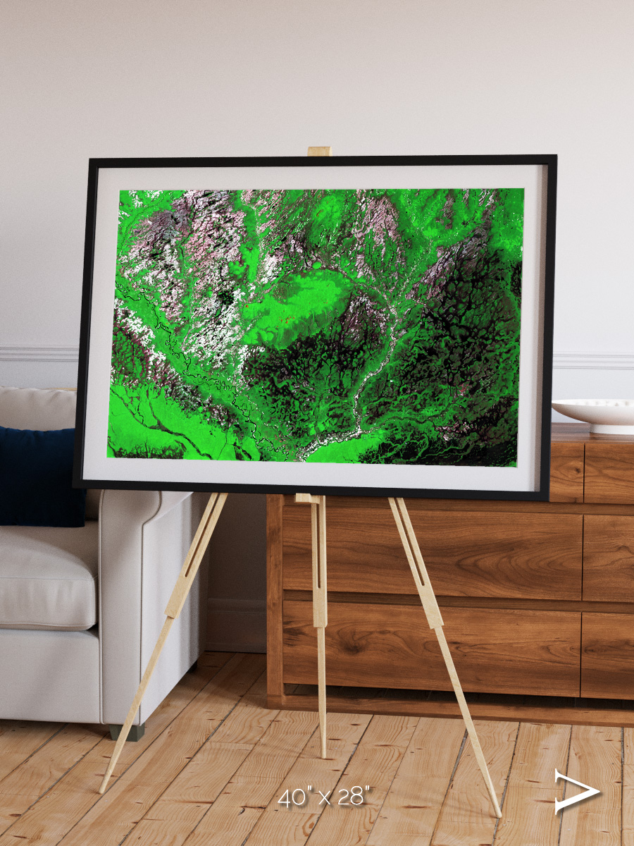 Ribbon River, Araca River Framed & Mounted Print