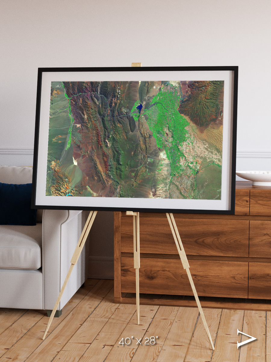 Channel Lines, Barreal Blanco Framed & Mounted Print