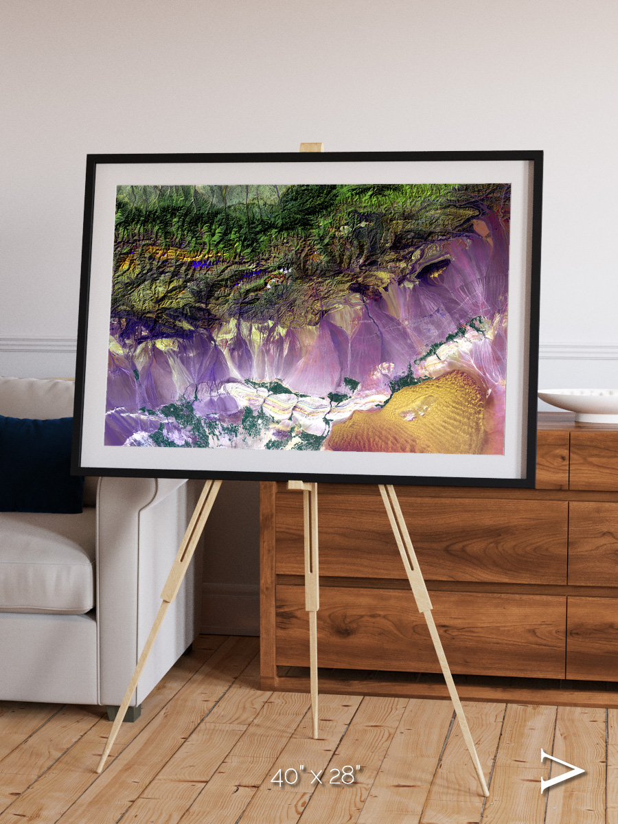 Saline Patterns, Bogda Mountains Framed & Mounted Print