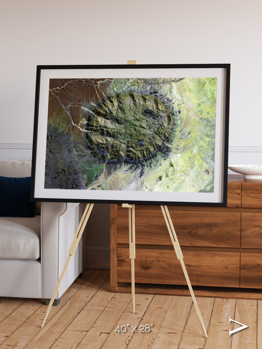 Windwritten Dunes, Brandberg Massif Framed & Mounted Print