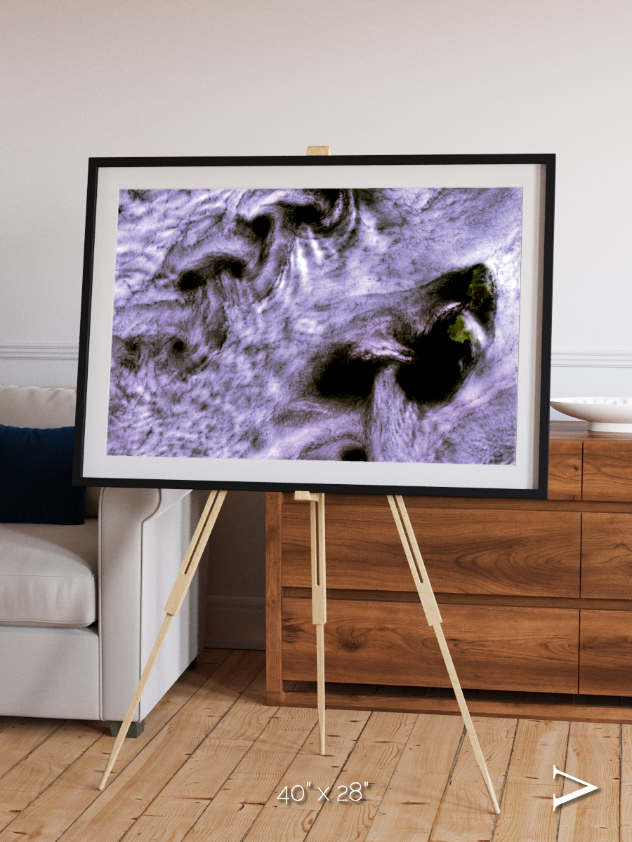 Vortices over Broutona, Kuril Islands Framed & Mounted Print
