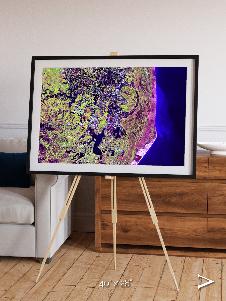 Wetland Mosaic, Cabo San Antonio Framed & Mounted Print
