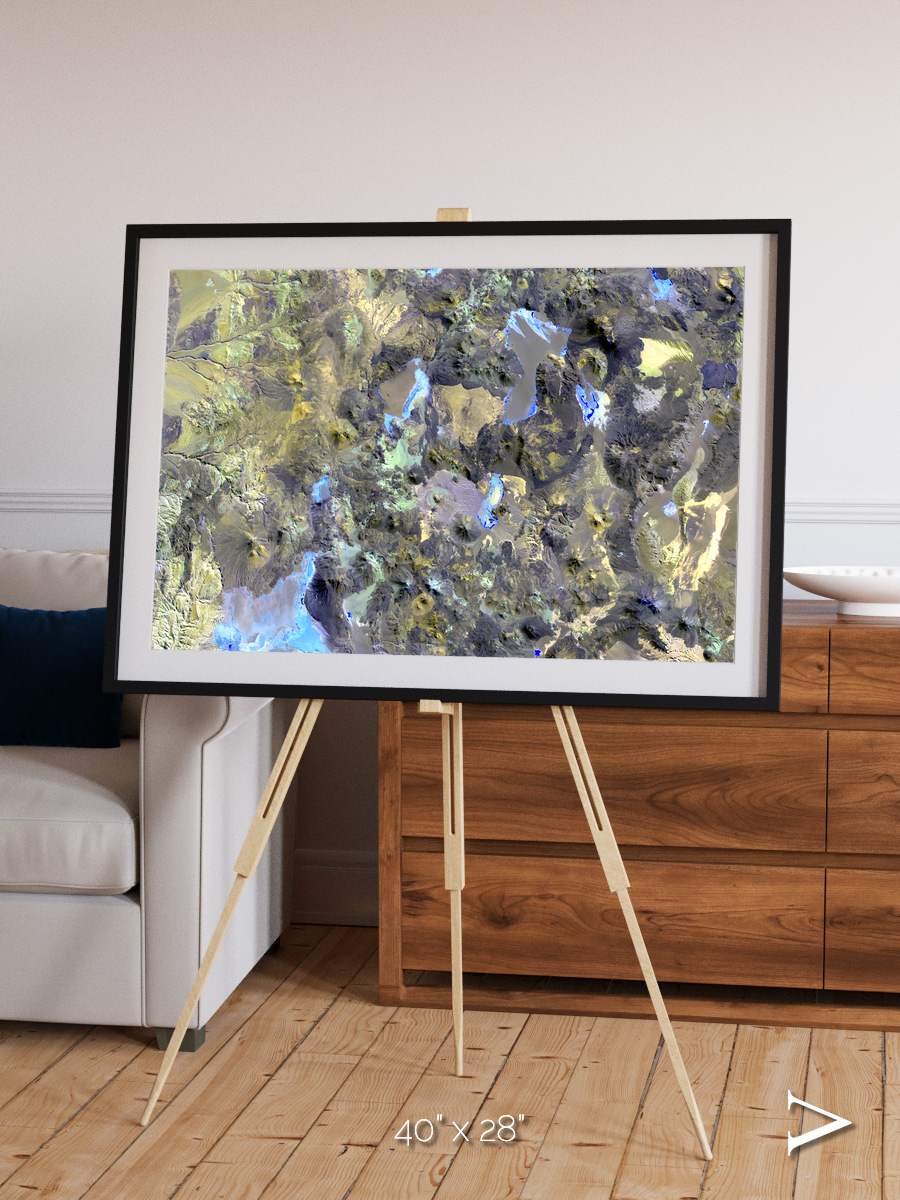 Lava Lines, Chilean Volcanoes Framed & Mounted Print