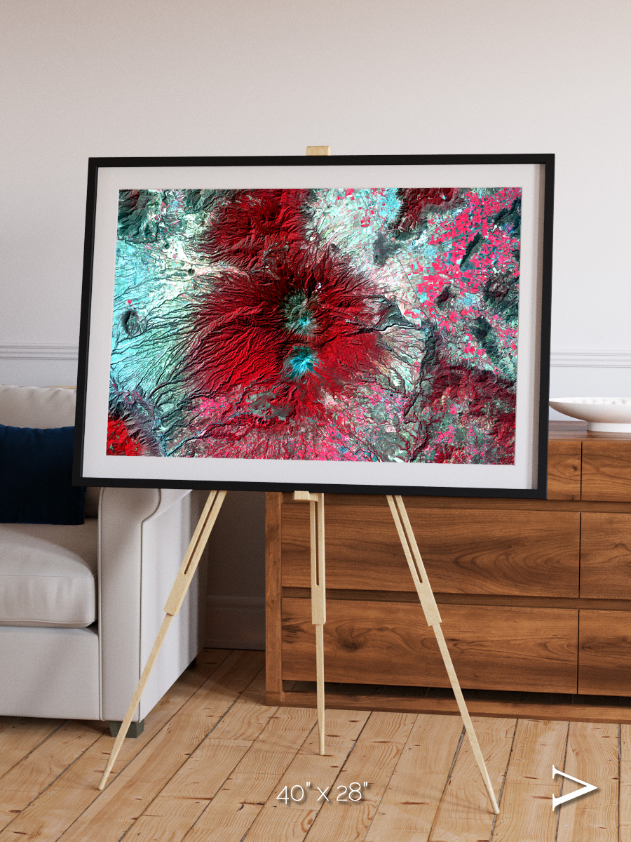 Lava Lines, Colima Volcano Framed & Mounted Print