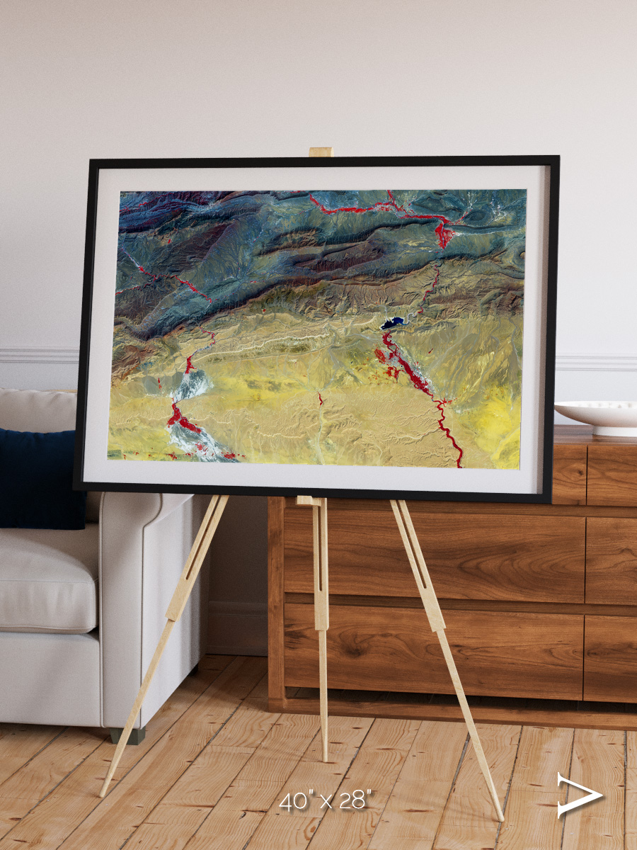 Crimson Veins, Atlas Mountains Framed & Mounted Print