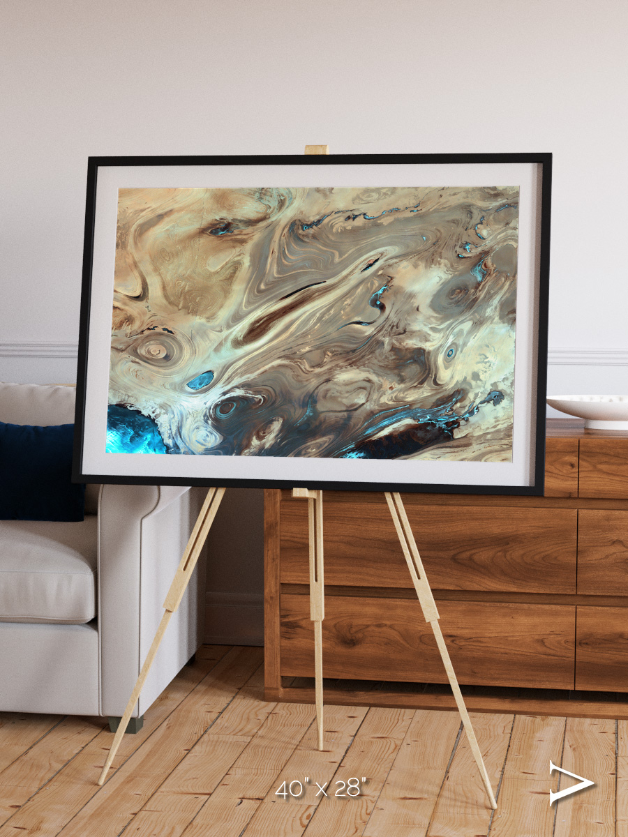 Saline Patterns, Dasht-e Kevir Framed & Mounted Print
