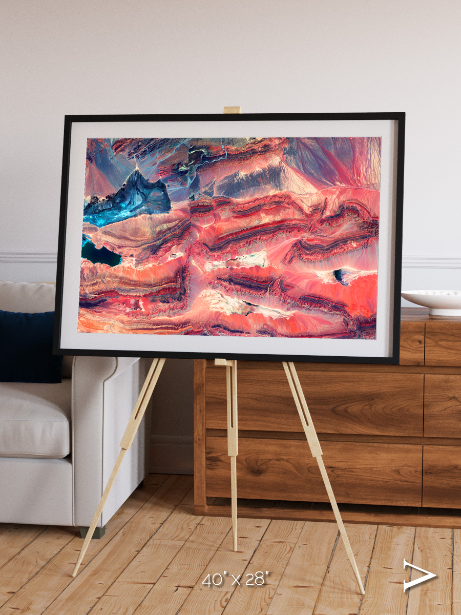 Fractured Earth, Western China Framed & Mounted Print
