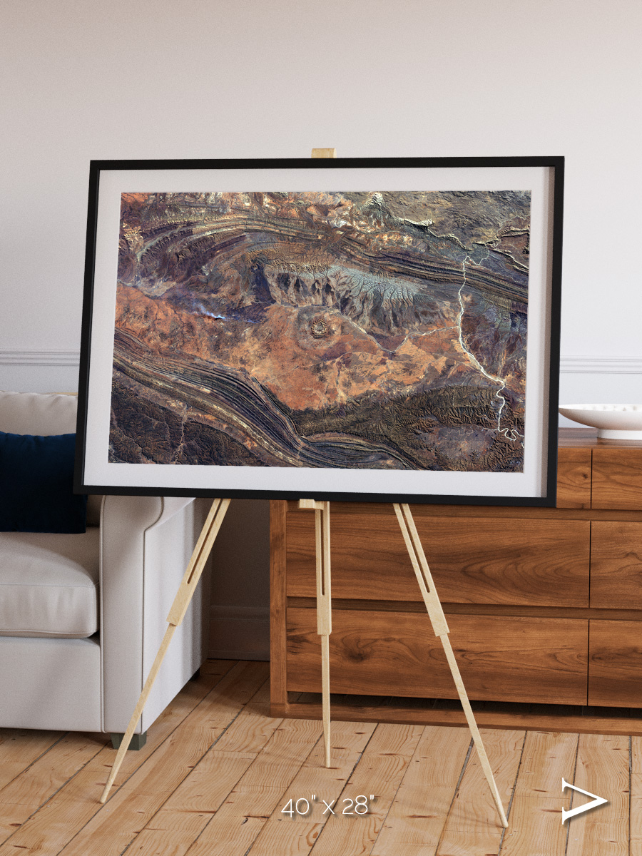 Volcanic Palette, Gosses Bluff Framed & Mounted Print
