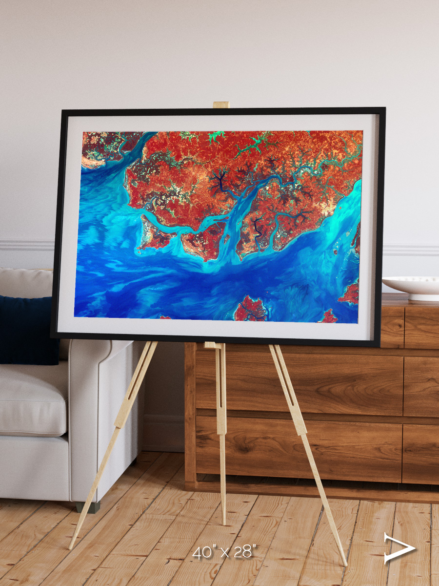 River and Plain, Guinea-Bissau Framed & Mounted Print