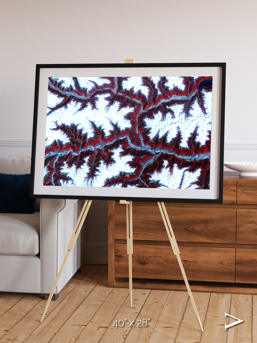 Ribbon River, Himalayas Framed & Mounted Print