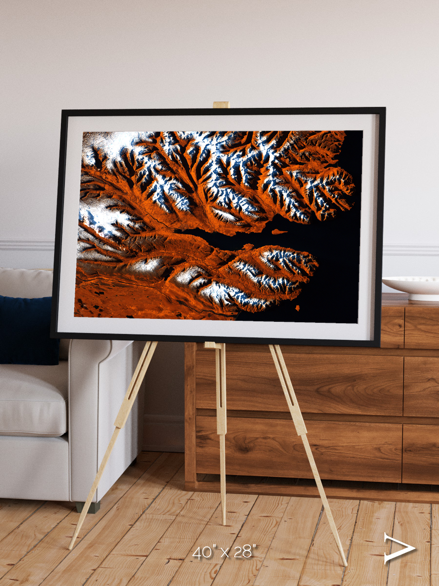 Striped Coast, Eyjafjörður Framed & Mounted Print