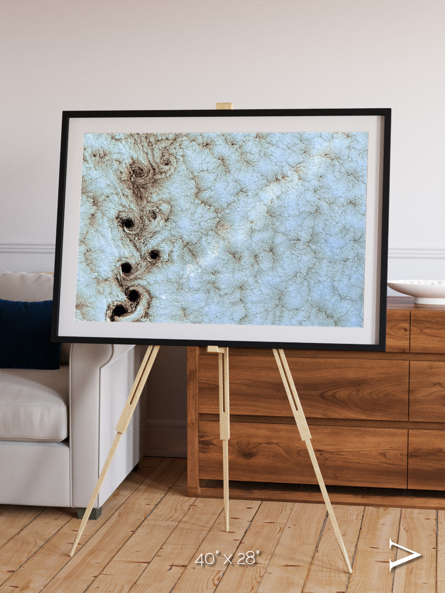 Wind Signatures, Karman Vortices Framed & Mounted Print