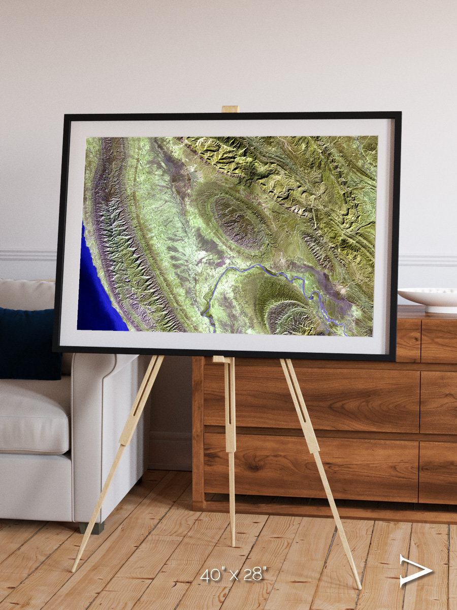Channel Lines, Konari Iran Framed & Mounted Print