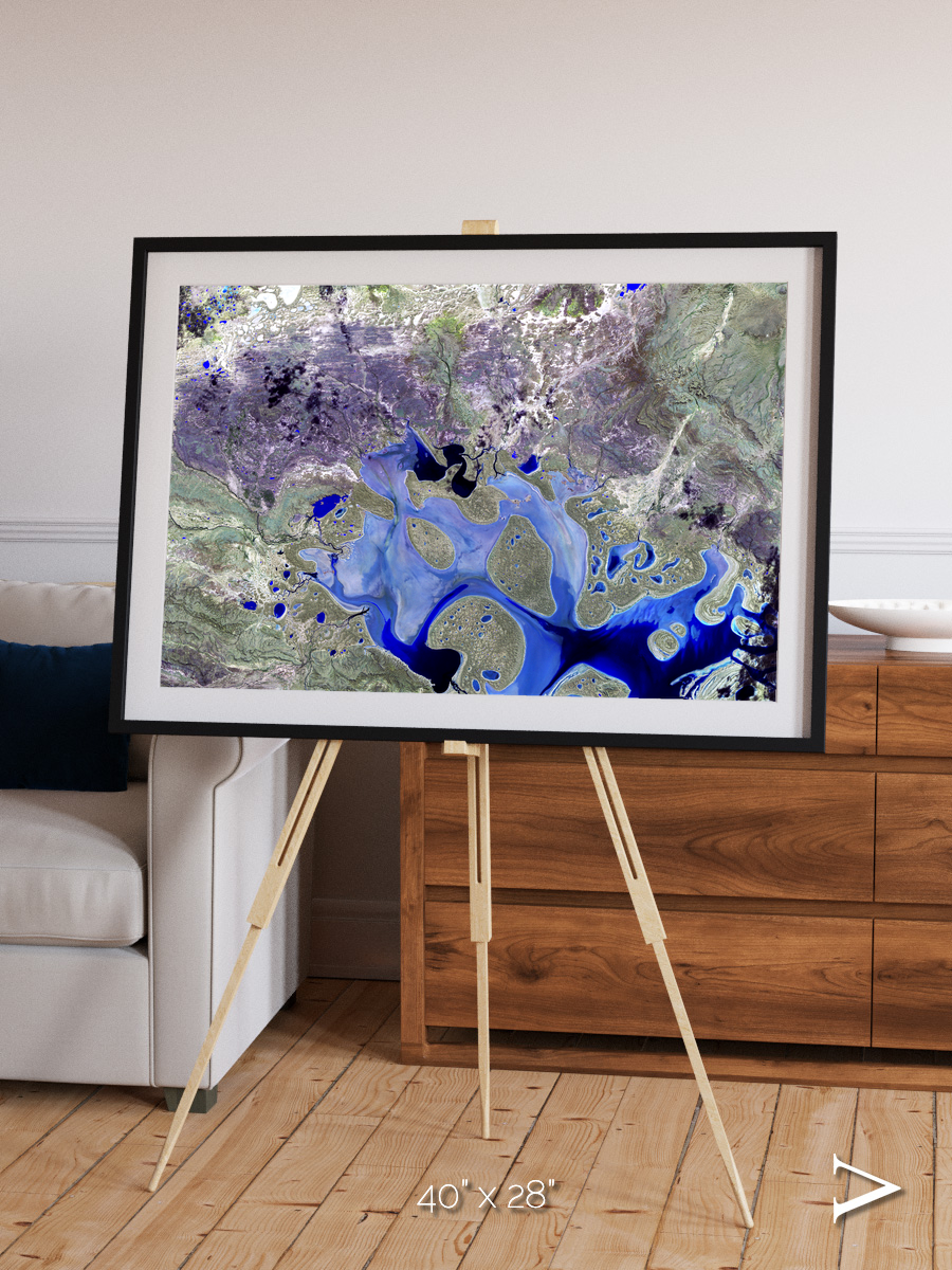 Lake Lines, Lake Carnegie Framed & Mounted Print