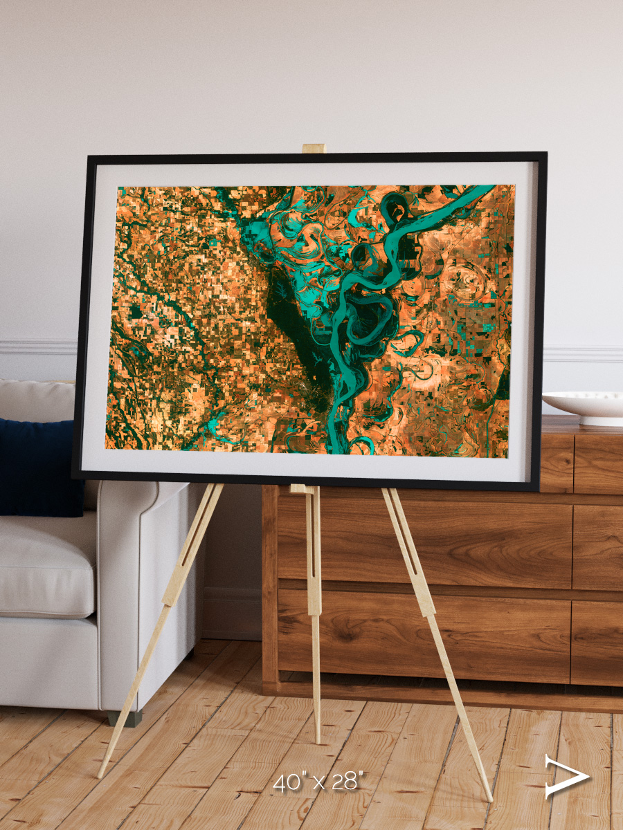 River’s Dance, Mississippi Framed & Mounted Print