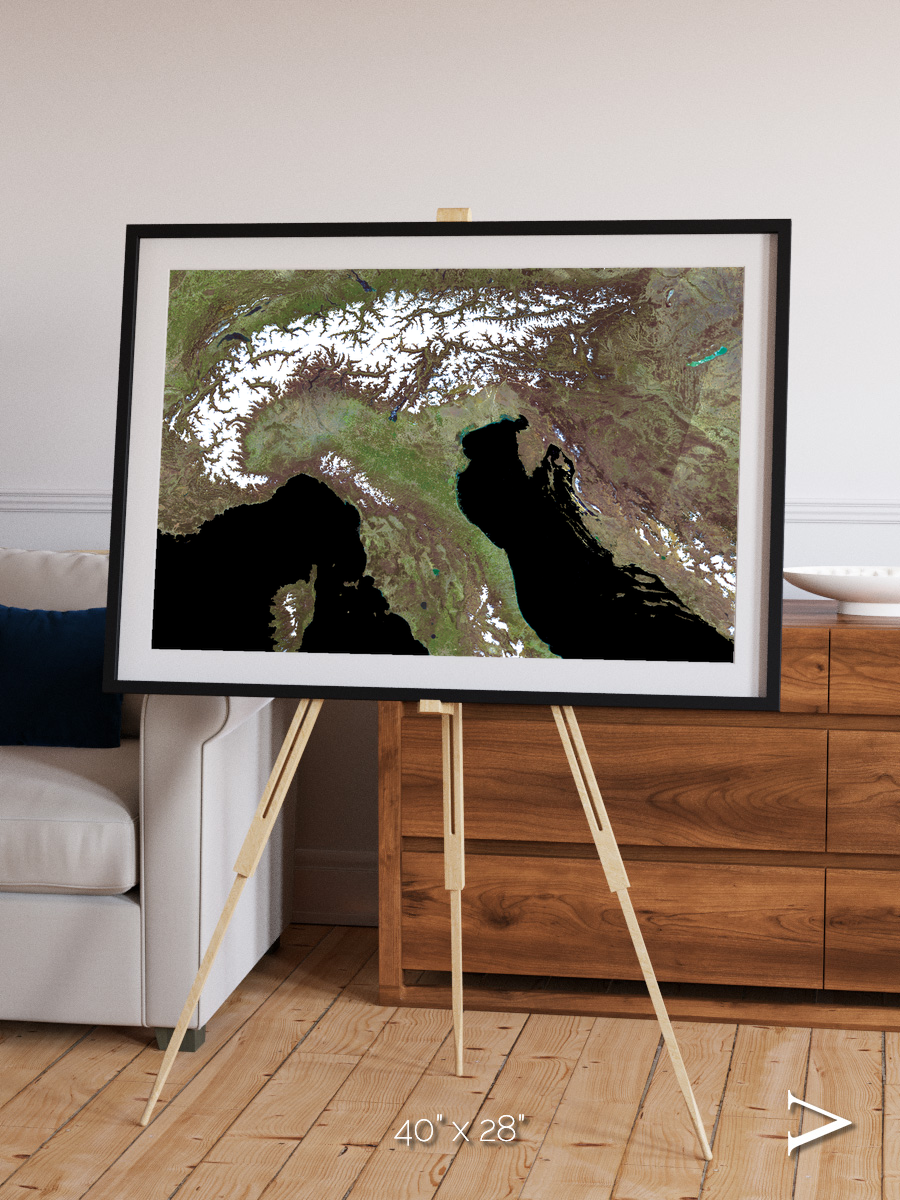 Tidal Patterns, Mediterranean Sea Framed & Mounted Print